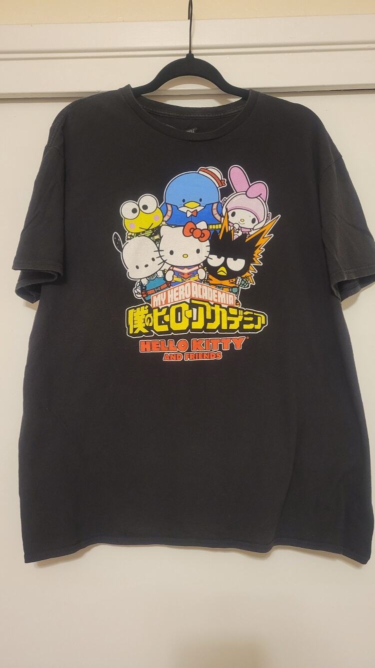 Hello Kitty x My Hero Academia Shirt XL Sanrio Anime Crossover Graphic Tee
